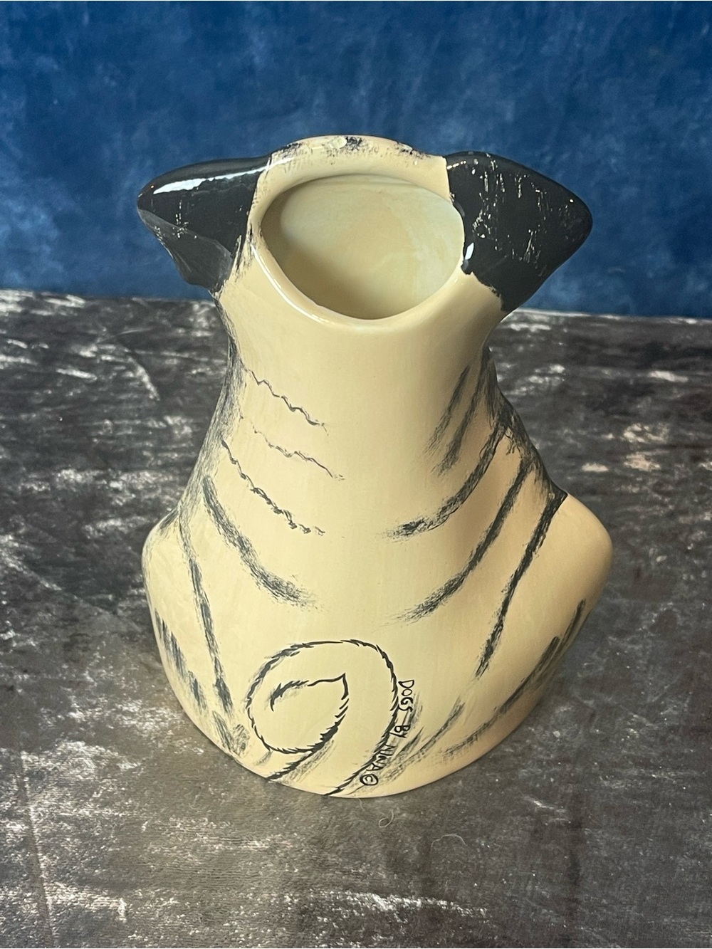 Hand-Painted Pug Vase by Dogs by Nina - Picture 2 of 5